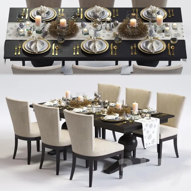 3DS MAX – Dining Table sets – 4347