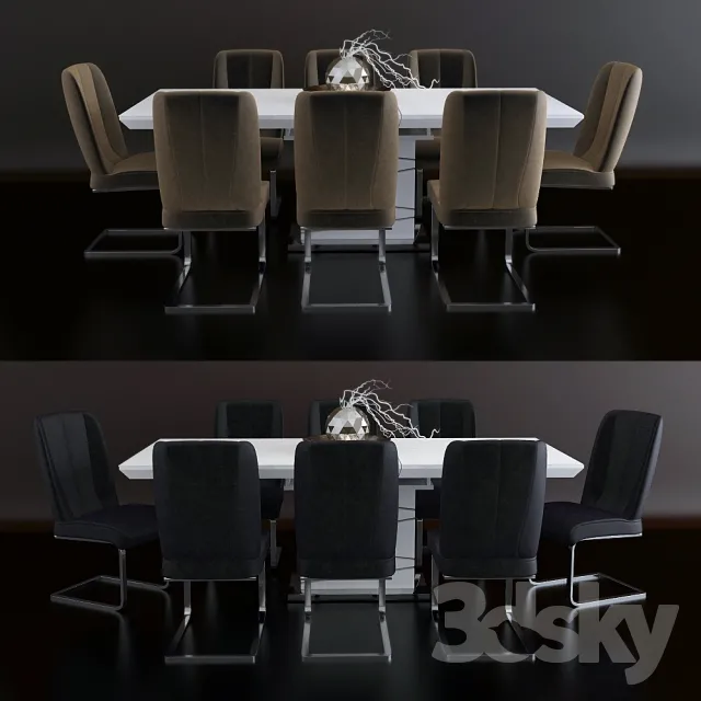 3DS MAX – Dining Table sets – 4397