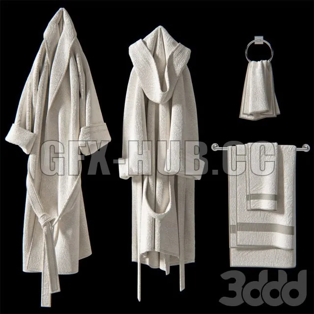 BATHROOM D-COR – Bath set 2 (bathrobe, towel set, hanger)