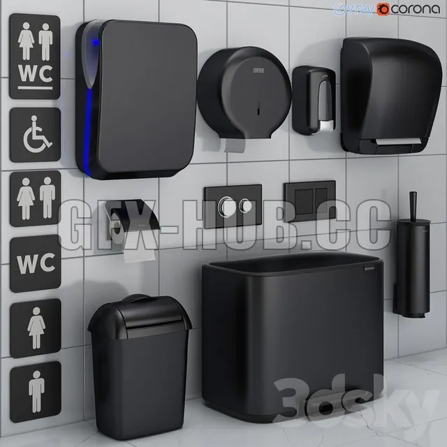 BATHROOM D-COR – Bathroom Accessories Set 72 Black