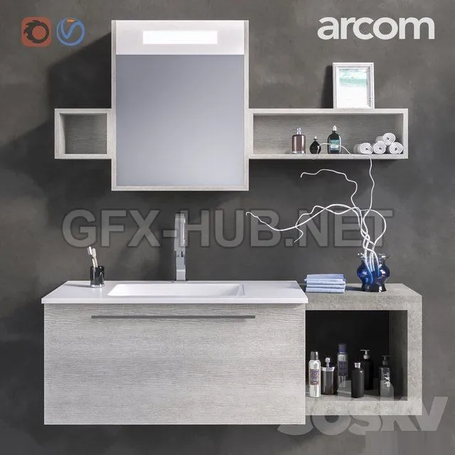 BATHROOM D-COR – Bathroom furniture set E.LY COMPOSITION 40