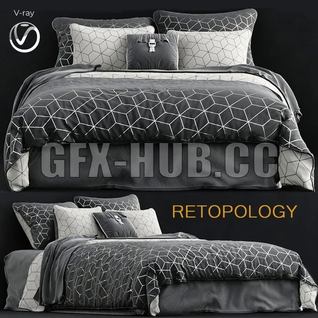 BED – Bedding Charcoal Sine Quilt Cover Set