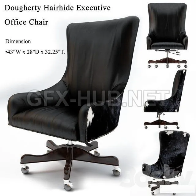 CHAIR – Brindle, Dougherty Hairhide Executive Office Chair, Working chair