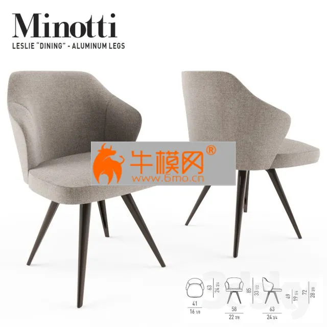CHAIR – Minotti leslie dining aluminium chair