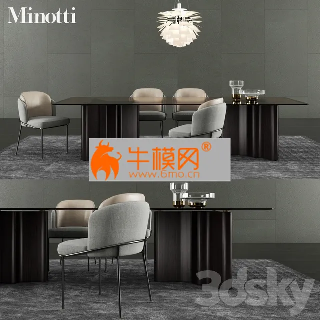 CHAIR – Minotti Lou Dining Table & Fil Noir Dining Chair