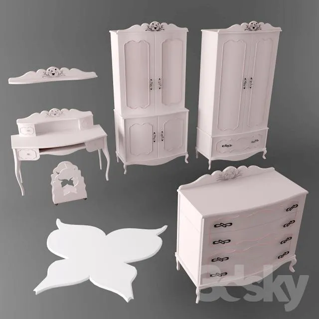 CHILDROOM – FURNITURE SETS – 3D MODELS – 054