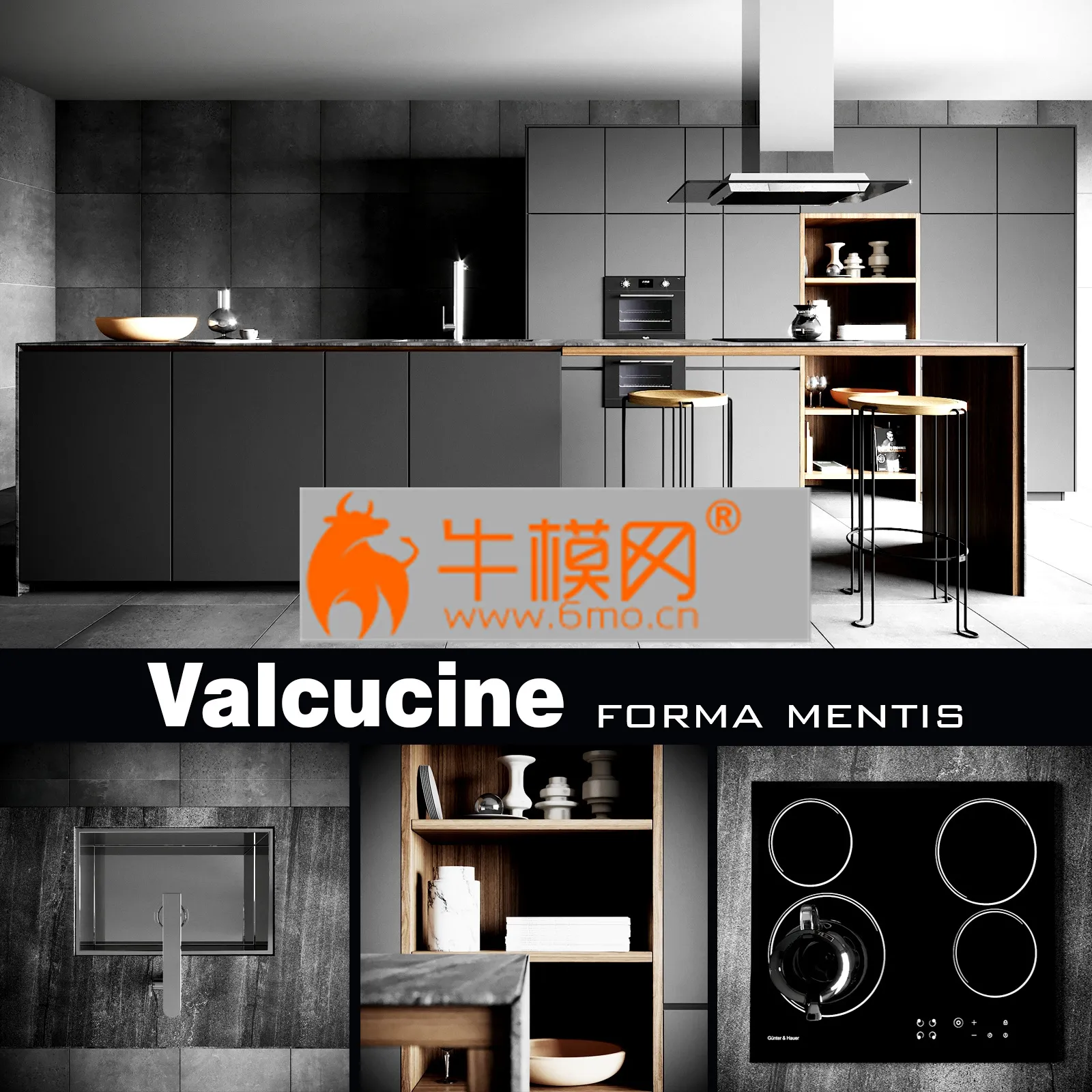 KITCHEN D-COR – Valcucine Forma Mentis Dark Kitchen