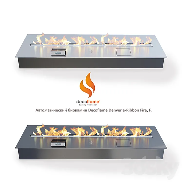 Automatic Bio Fireplace Decoflame Denver e-Ribbon Fire F 3DS Max