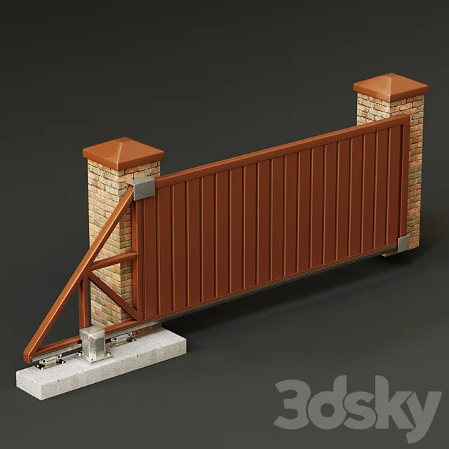 Automatic sliding gates 3DS Max Model