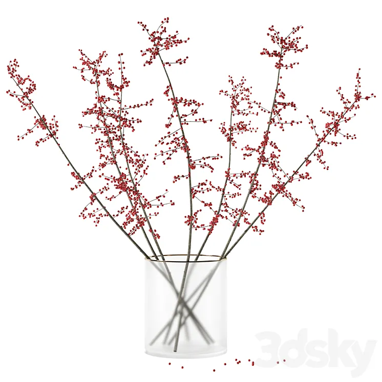 Autumn branches in glass vase (corona reissue) 3DS Max Model