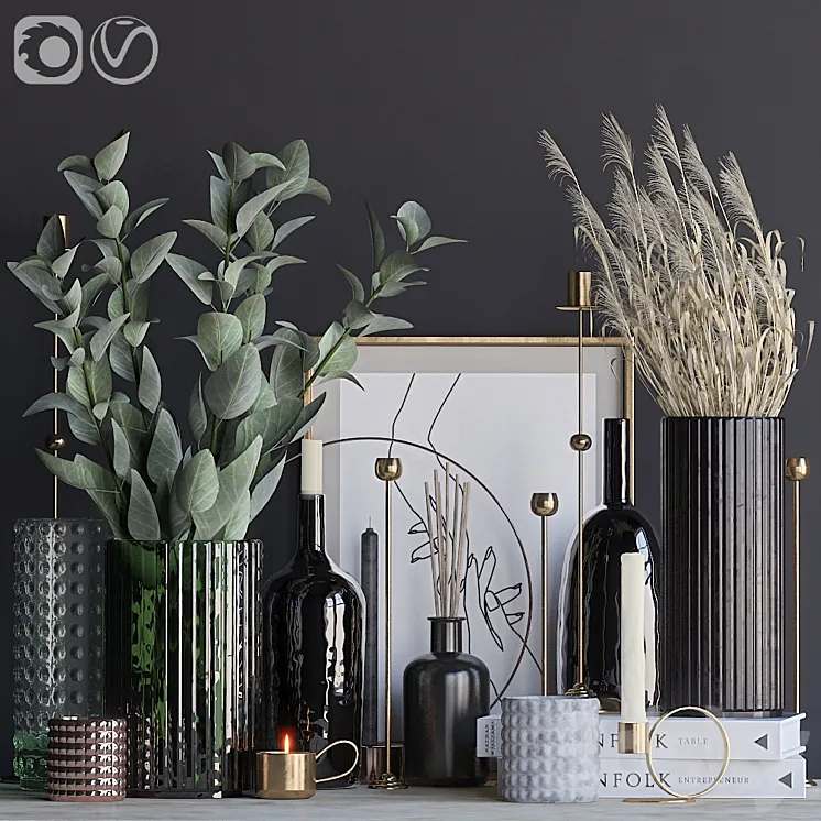 Autumn decorative set 5 3DS Max