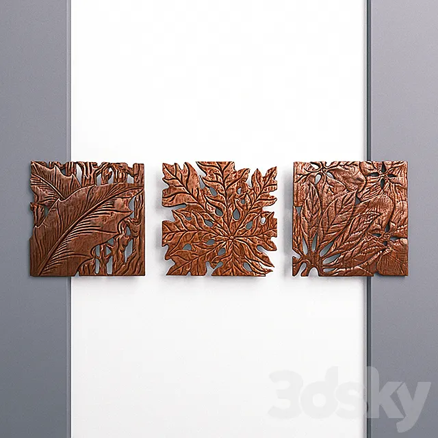 «Autumn Leaves Wall Panel Set» 3DSMax File