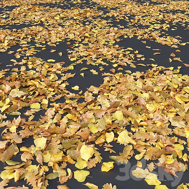 Autumn leaves. yellow 3ds Max