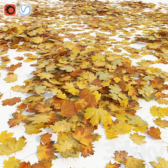 Autumn maple leaves 3DSMax File