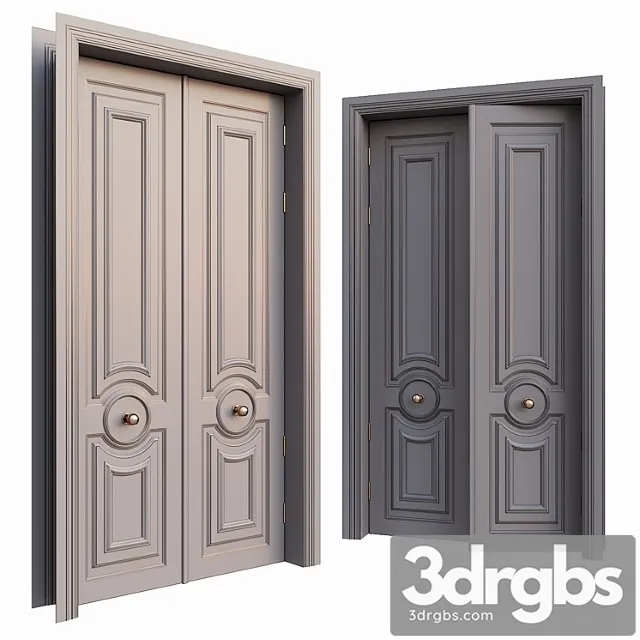 Ave classic gray door with rounded ornament 3dsmax Download