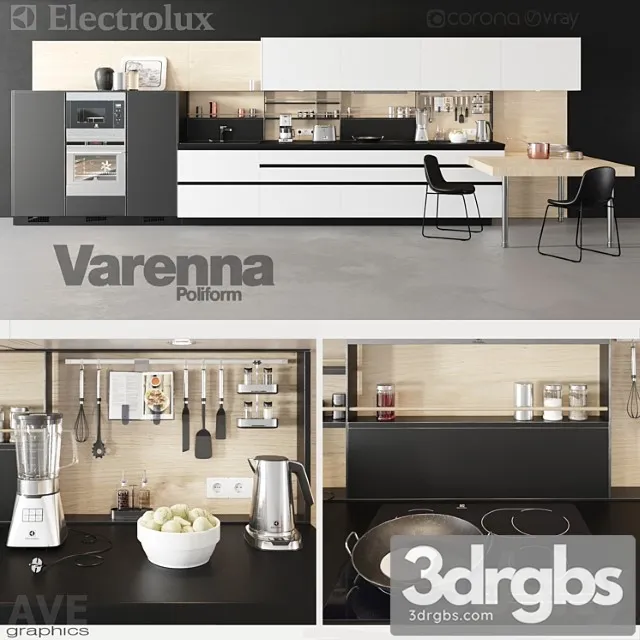 Ave Electrolux Volume Poliform Varenna Kitchen 3dsmax Download
