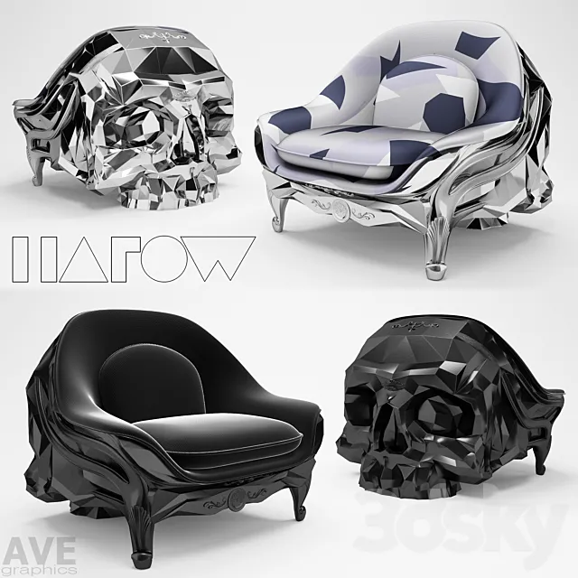 AVE Harow skull armchair 3ds Max