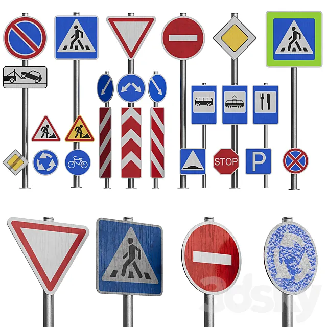 AVE Road Signs (4 Seasons) 3ds Max