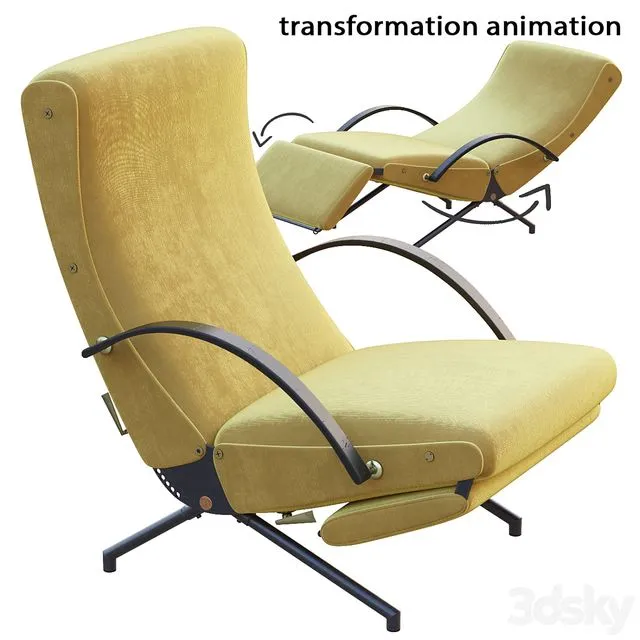AVE TECNO P40 Lounge Chair by Borsani 1950 3dsMax Model