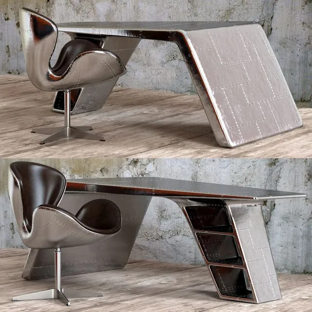 Aviator desk and chair 3dsMax Model