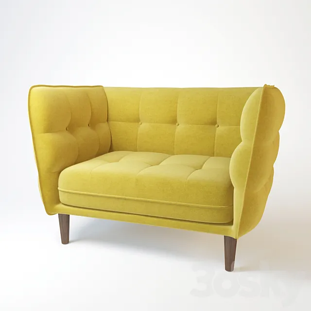 Avro Modern Yellow Fabric Chair 3DSMax File
