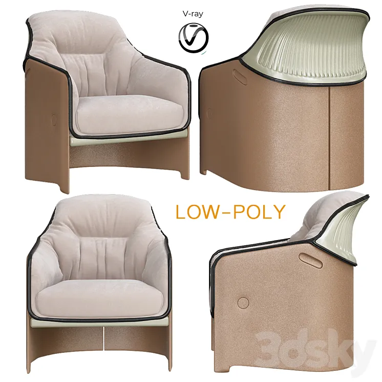 Avus Lounge Designer Chair (low poly) 3DS Max