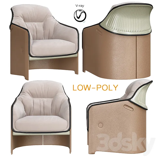 Avus Lounge Designer Chair (low poly) 3DSMax File