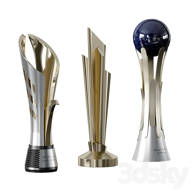 Award cups trophies set 3dsMax Model