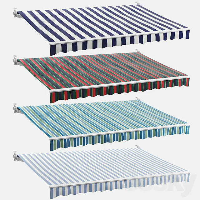 Awning set 2 (striped) 3ds Max