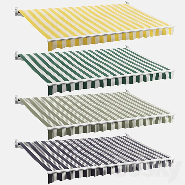 Awning set 3 (striped) 3DS Max Model