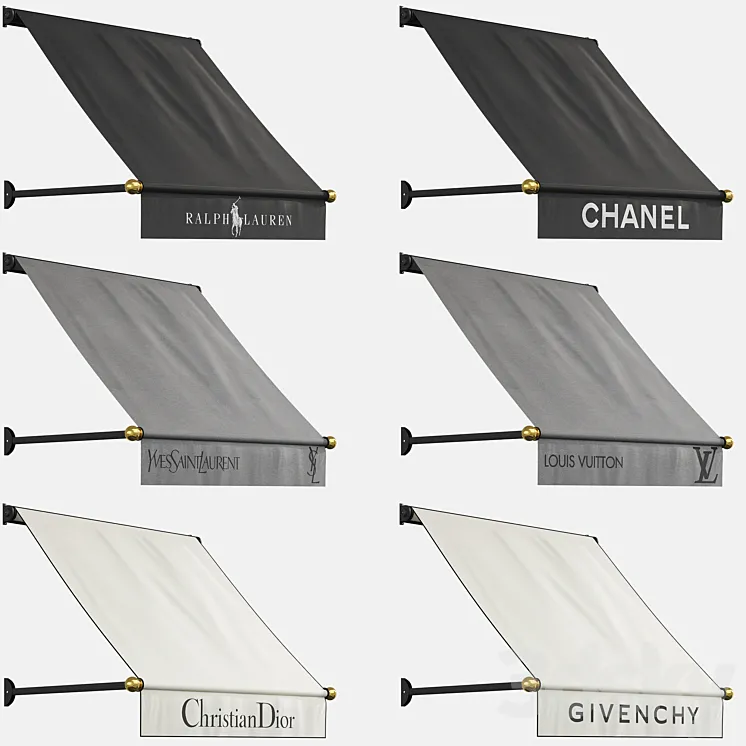 Awnings set (boutiques) 3DS Max