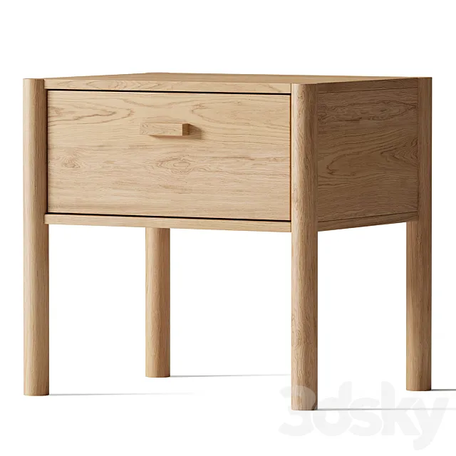 Axel Oak Bedside Table 3ds Max