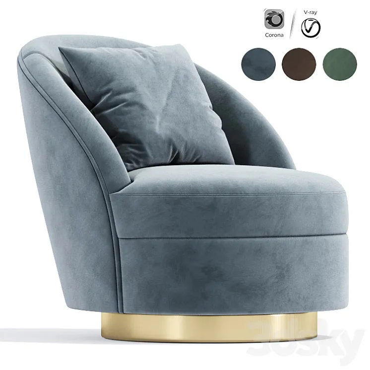 Axel Swivel Arm Chair 3DS Max