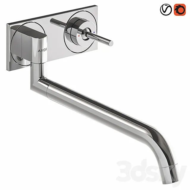 AXOR UNO Single lever kitchen mixer for concealed installation wall-mounted 3DS Max Model