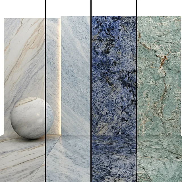 AY Slab Marble Set 016 3DS Max Model