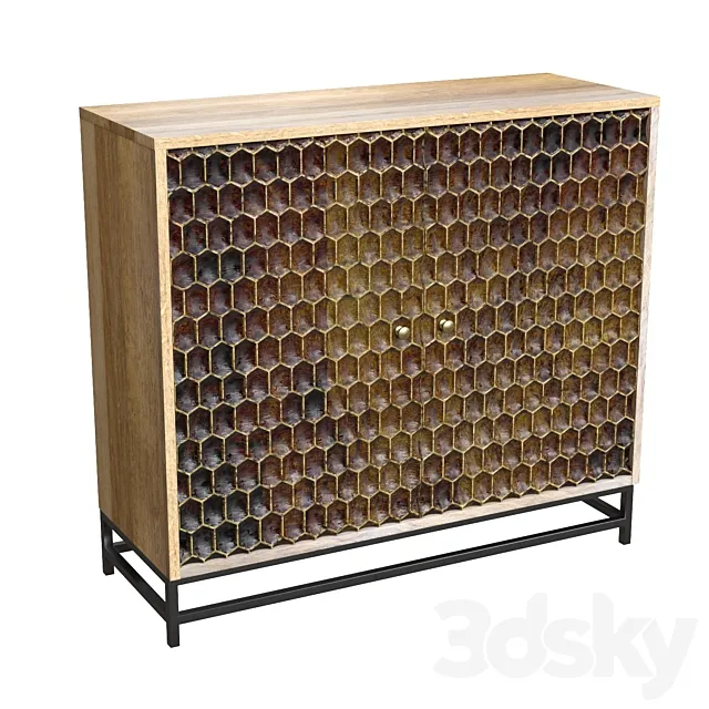 Azar 29” Tall Solid Wood 2 – Door Accent Cabinet 3ds Max