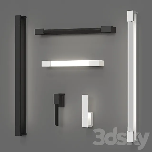 Azzardo Dali wall lamp set (6 sizes 2 colors) 3ds Max