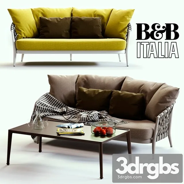 B & B Italia ERICA Grey & Yellow Sofa 3dsmax Download