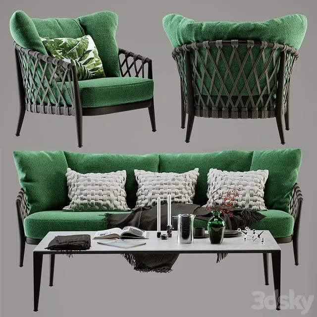 B & B Italia Erica Sofa and Chair 3dsMax Model