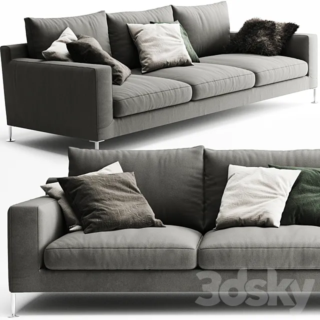 B & B Italia Harry 3 Seater Sofa 3ds Max
