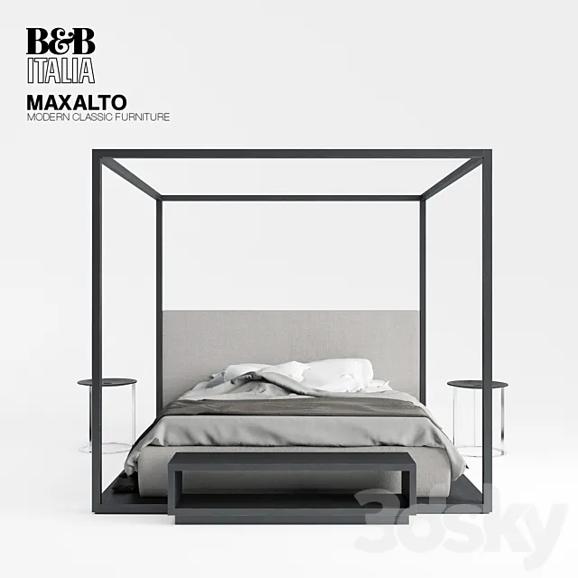 B & B Italia – Maxalto Alcova bed 3DS Max Model