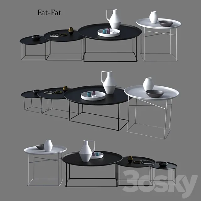 B & B Italia Maxalto Coffee Small Tables Fat-Fat 3ds Max