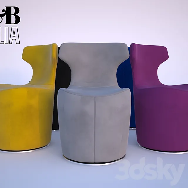 B & B Italia Mini Papilio chair 3DS Max Model