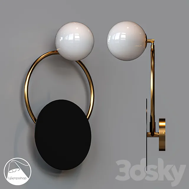 B4001 Sconce SUN ON THE RING A 3DS Max Model