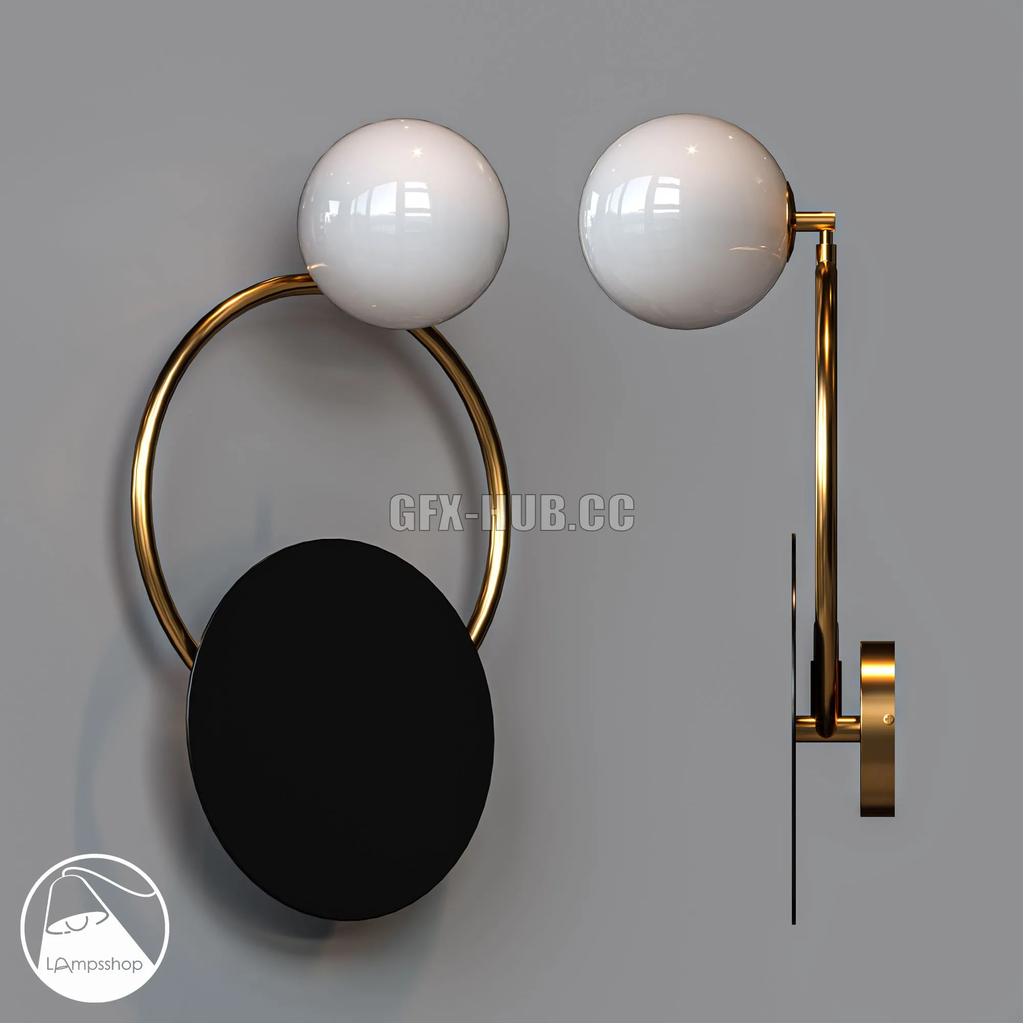 B4001 Sconce SUN ON THE RING A 3dsMax Model