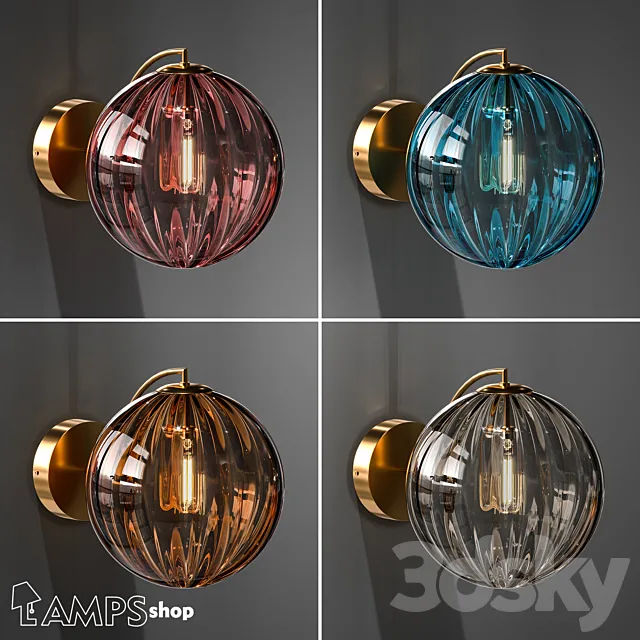 B4084 Sconce Glass Sphere 3DS Max Model