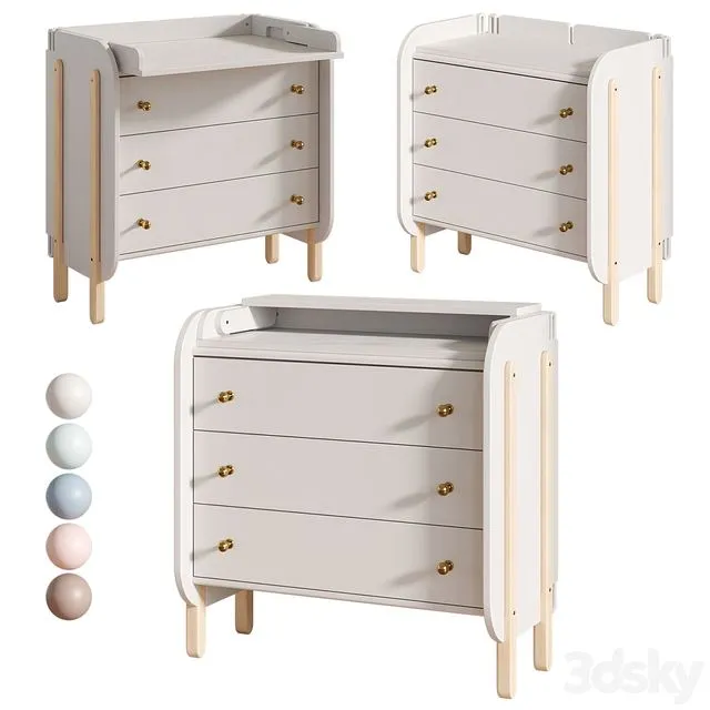 Baby Chipak Chest of drawers with changing board 3dsMax Model