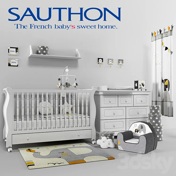 Baby room – SAUTHON Babyfan – SAUTHON Elodie Blanc 3DS Max