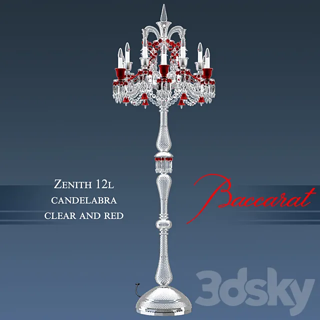 Baccarat – Zenith 12L candelabra clear and red 3DSMax File