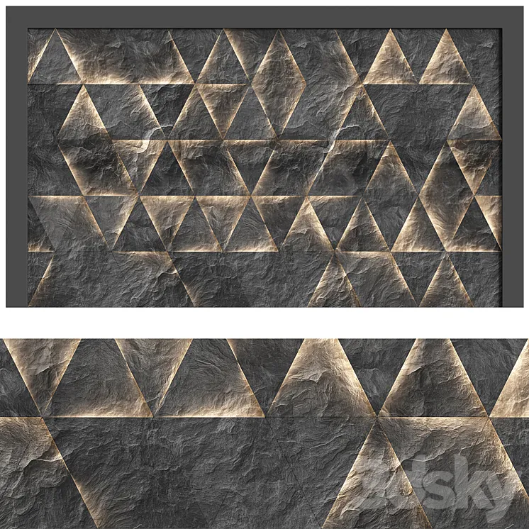 Backlit stone wall panel 3DS Max